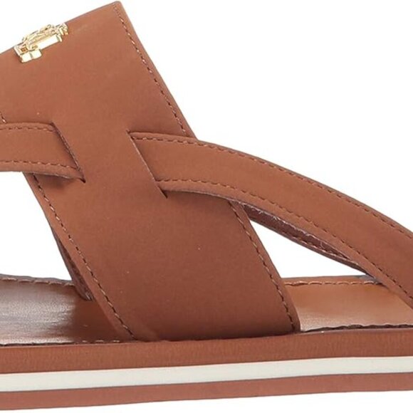 Women's Sandal Tan Nubuck PU Open Toe Slip-On Rubber Sole Comfortable - Picture 8 of 8